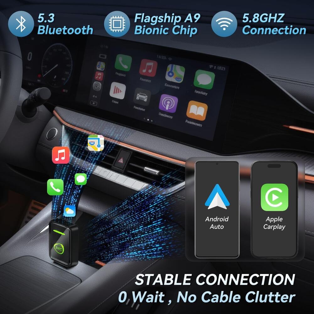 Mini Wireless CarPlay Adapter For Apple IPhone IOS 10+,No Delay & Fast, Plug & - Picture 6 of 15